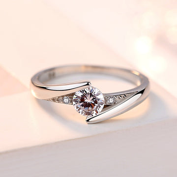 Sterling Silver Korean Diamond Wedding Ring