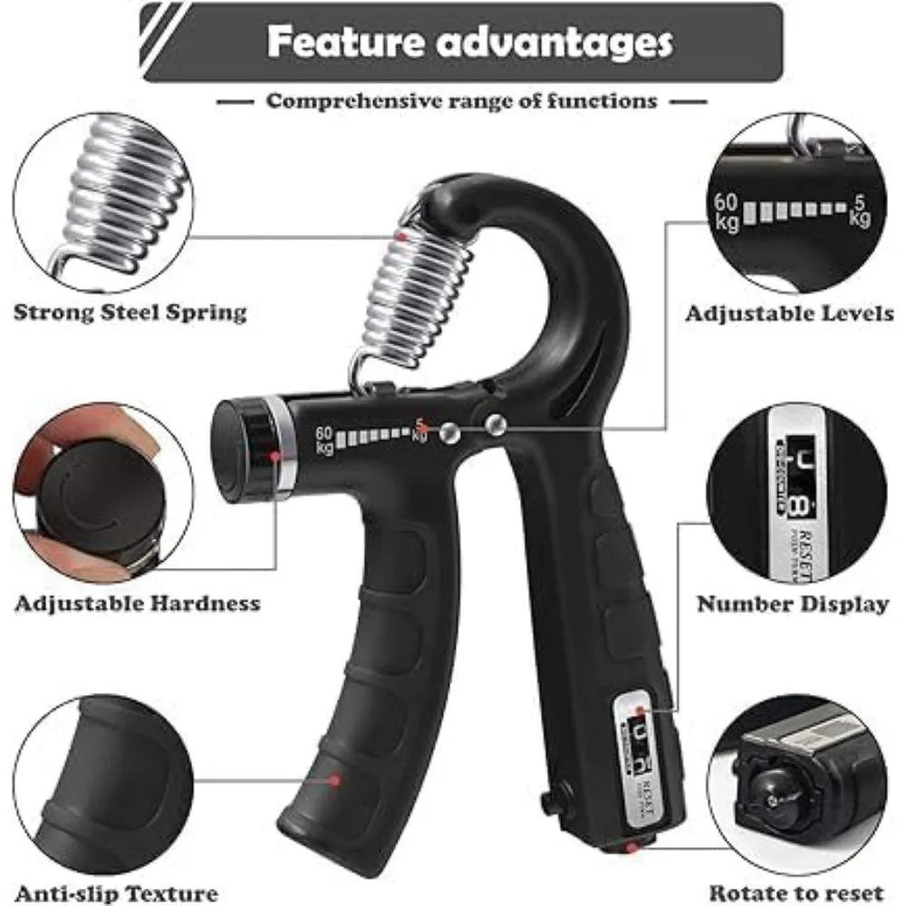 Adjustable Hand Gripper 5-60kg With Counter
