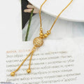 Gold Plated Zircon Ball Necklace for Women