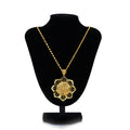 Gold Sunflower Pendant Necklace for Women Retro Ethnic Jewelry