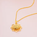 Gold Sunflower Pendant Necklace for Women Retro Ethnic Jewelry