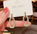 Golden Electro Plated Earrings for Women, S925 Silver, Lightweight, Artificial Stones