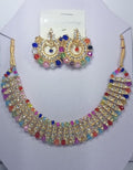 Gold Plated Black Crystal Chocker Set for Weddings & Parties