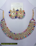 Gold Plated Black Crystal Chocker Set for Weddings & Parties