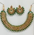 Gold Plated Black Crystal Chocker Set for Weddings & Parties
