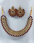Gold Plated Black Crystal Chocker Set for Weddings & Parties