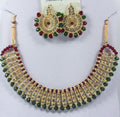 Gold Plated Black Crystal Chocker Set for Weddings & Parties