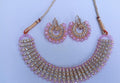 Gold Plated Black Crystal Chocker Set for Weddings & Parties