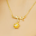 Women Gold-Plated Daisy Jewelry Set Necklace Ring Earrings