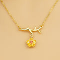 Women Gold-Plated Daisy Jewelry Set Necklace Ring Earrings